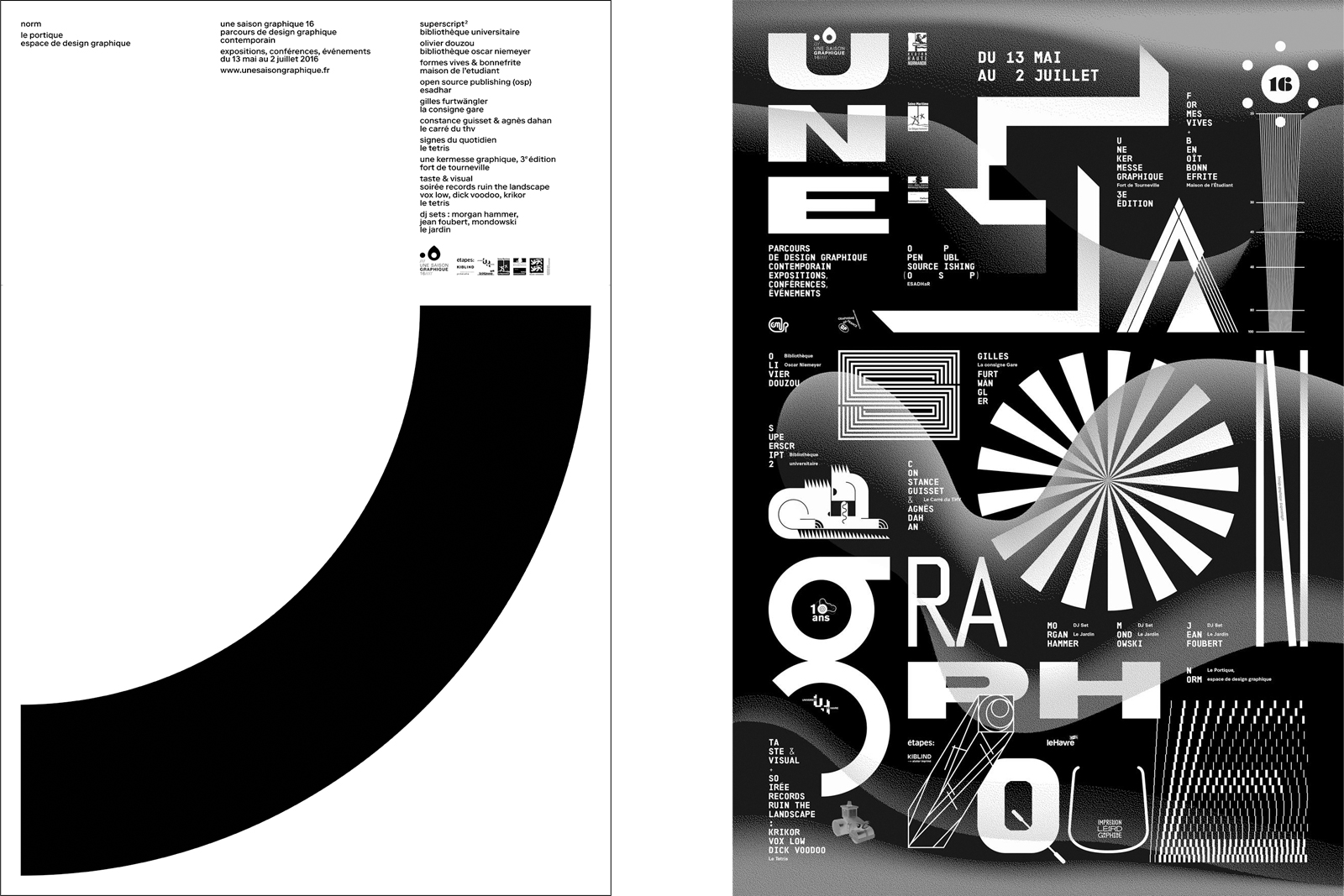 left poster by Norm. Right poster by Super script 2